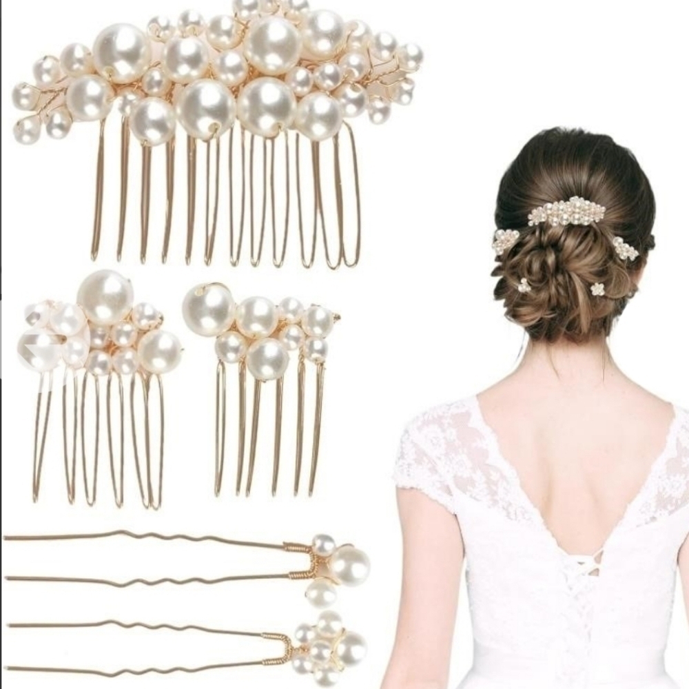 5-piece Bridal Hair Comb/Pins